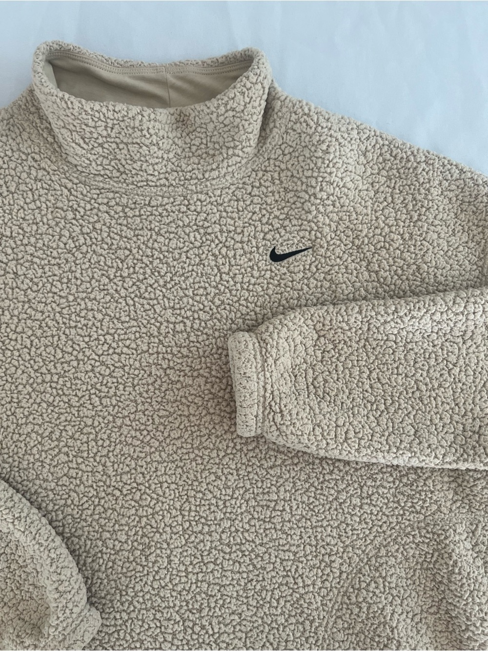 Nike Women’s Cream Sherpa Fleece Pullover Sweater